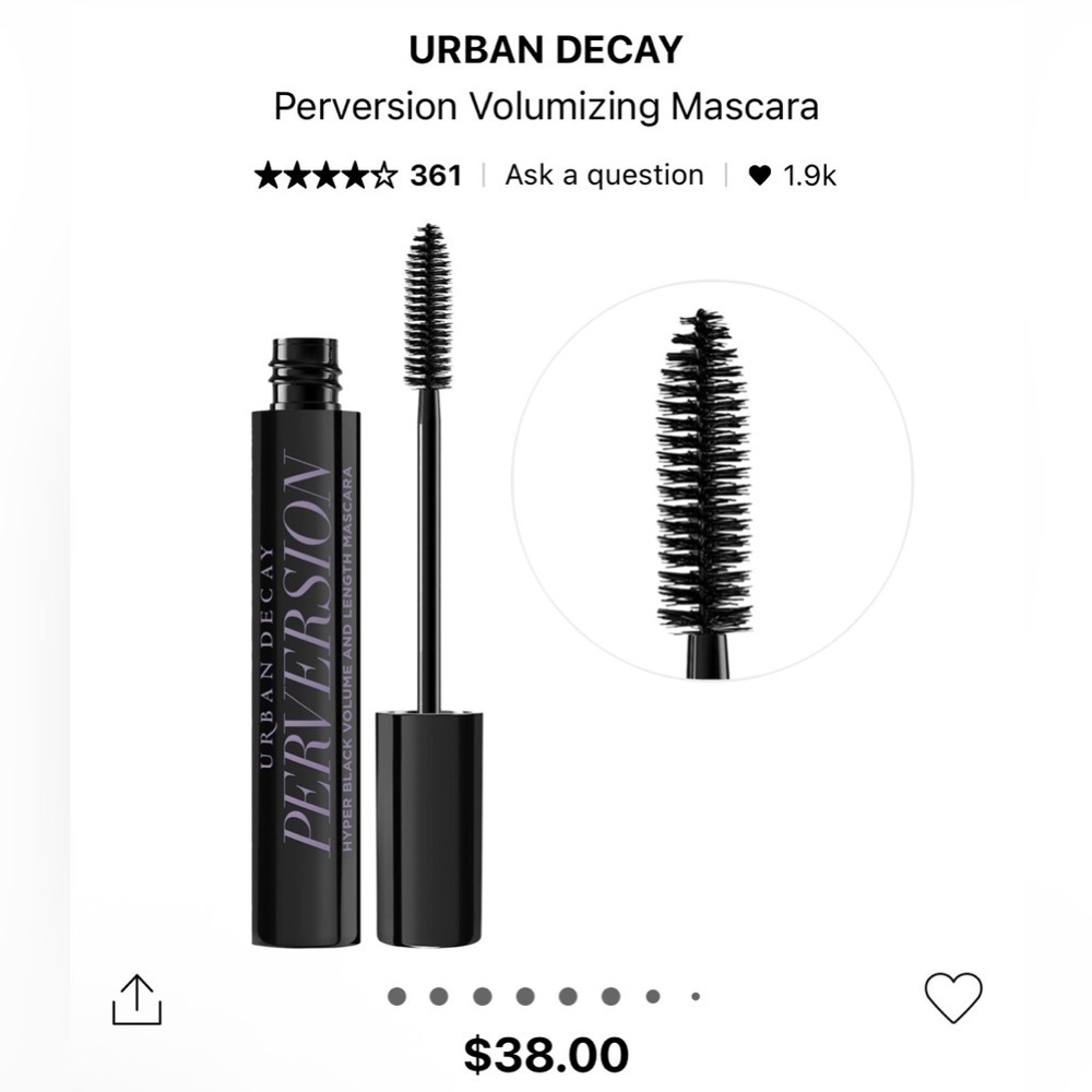 New in Box Urban Decay Perversion Volumizing Mascara Black Full Size (12mL)